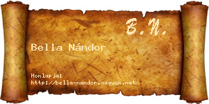 Bella Nándor névjegykártya