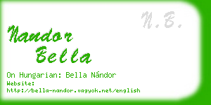 nandor bella business card