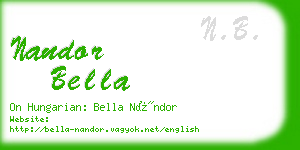 nandor bella business card